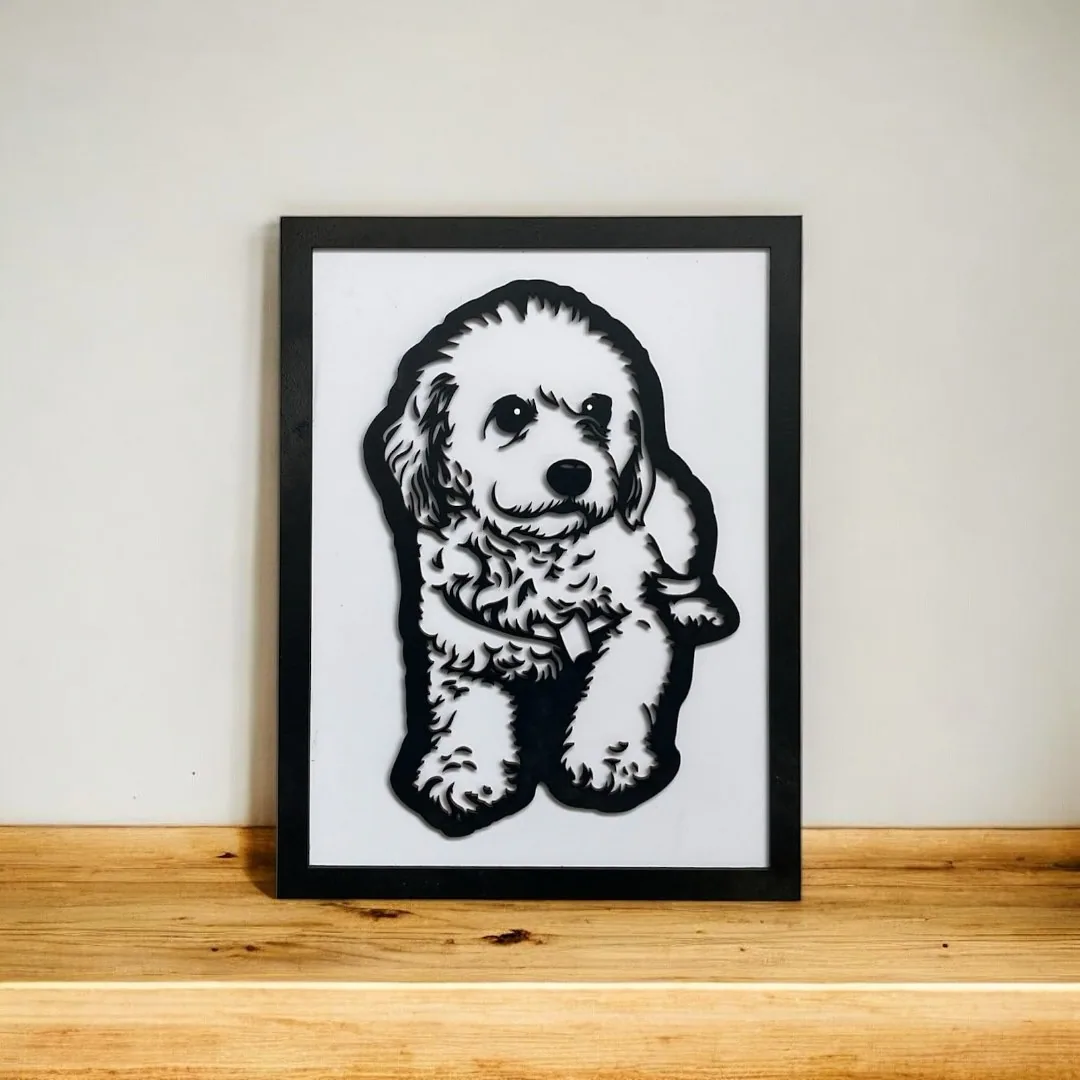 Retrato de mascota blanco y negro